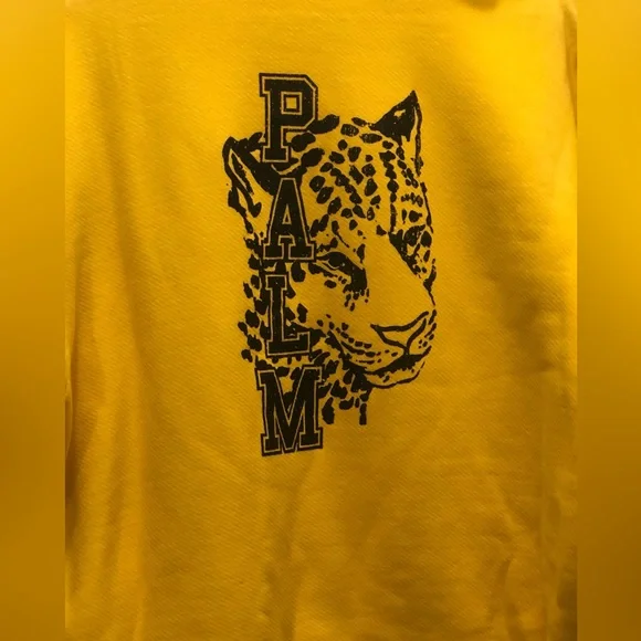 Authentic Palm Angels hoodie in YellowGold in SZ L Tiger print on